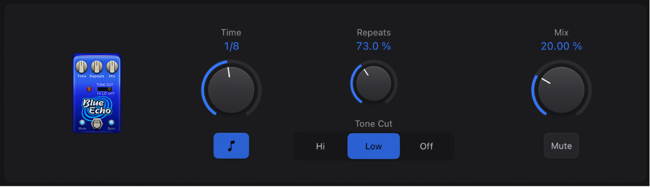 Figure. Blue Echo stompbox window.