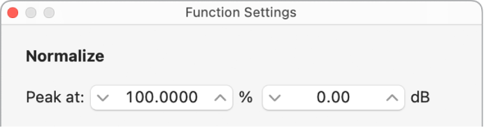 Figure. Function Settings window.