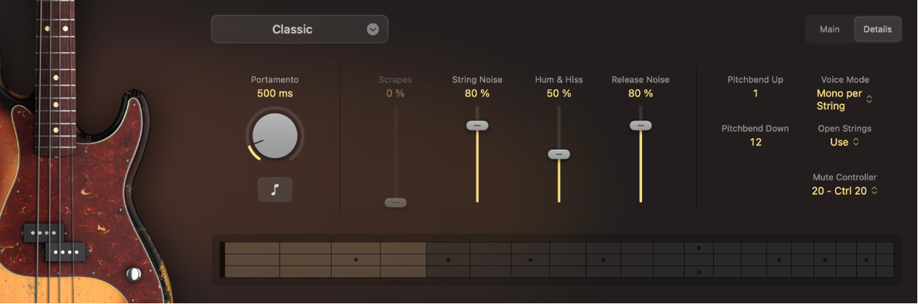 Figure. Studio Bass showing the Details view.