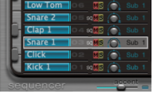 Figure. Assignment section, showing a sound name being dragged.