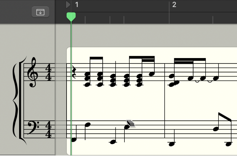 Figure. Eraser tool over object in the Score Editor.