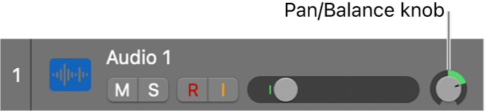 Figure. Track Pan/Balance knob.