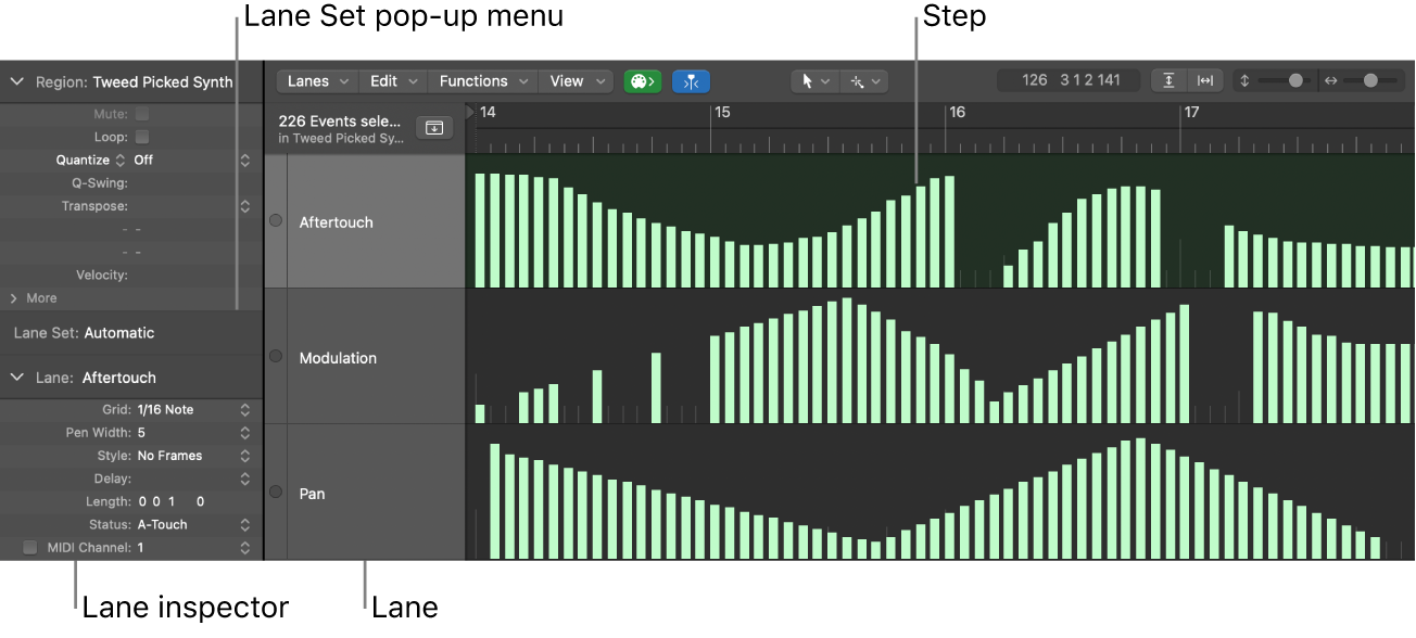 Figure. Step Editor window showing main elements.