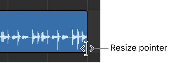 Figure. Resize pointer over the edge of a region.