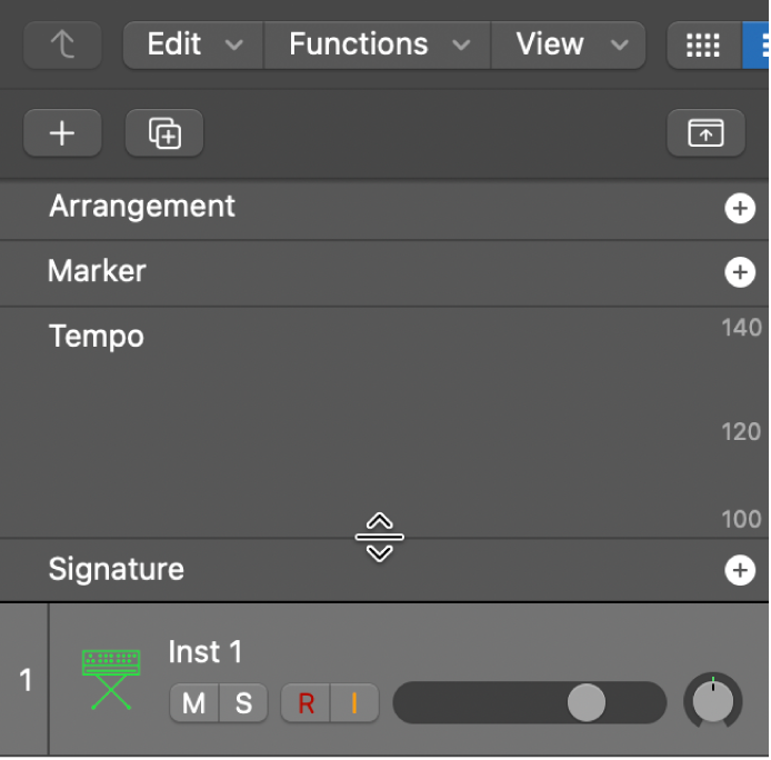 Figure. Global tracks being resized.