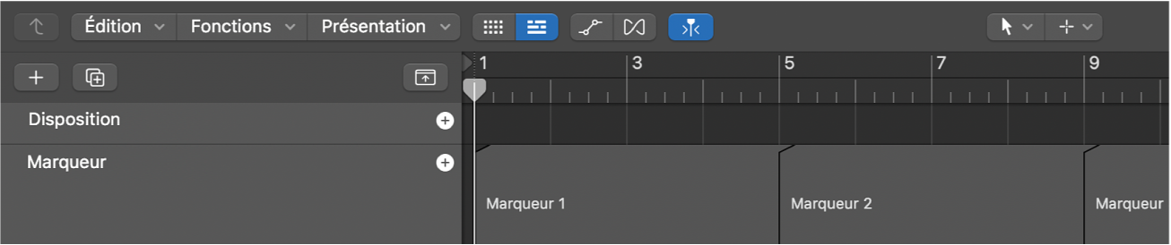 Figure. Marqueurs dans la piste des marqueurs.