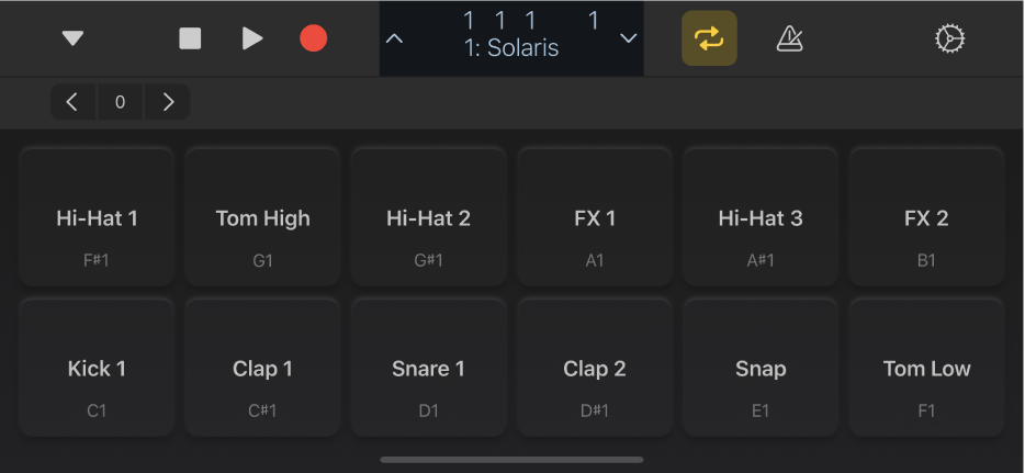 Figure. Full-screen drum pads.