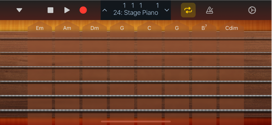 Ilustración. Tiras de acordes de la guitarra.