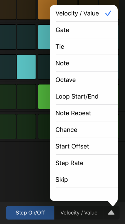 Edit Mode selector with menu open, showing edit modes.