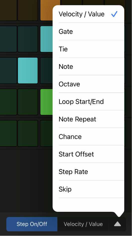 Edit Mode selector with menu open, showing edit modes.