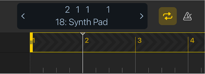 Figure. Skip cycle area in the ruler.