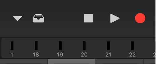 Figure. Level meter strip under the control bar.