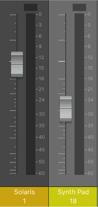 Figure. Curseurs de volume.