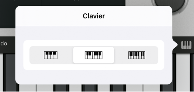 Figure. Menu local de taille du clavier.