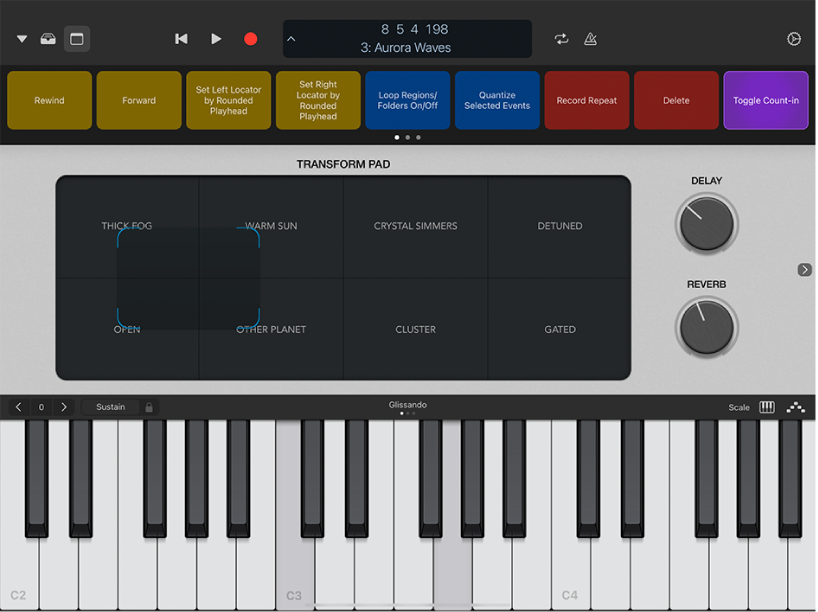 Logic Remote showing project playing.