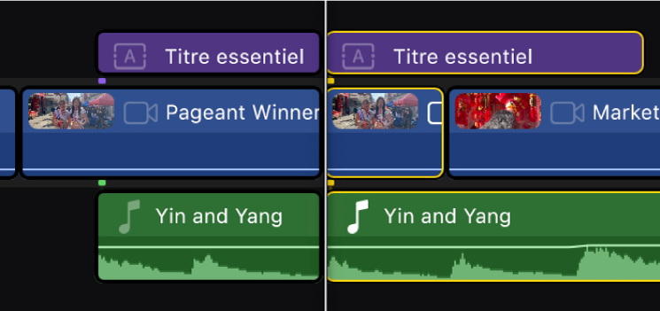 Les mêmes plans empilés sont maintenant scindés en six plans à la position de la tête de lecture.