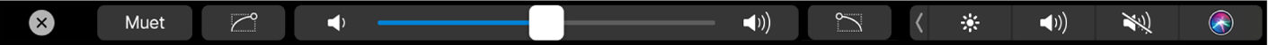 Touch Bar affichant des commandes audio