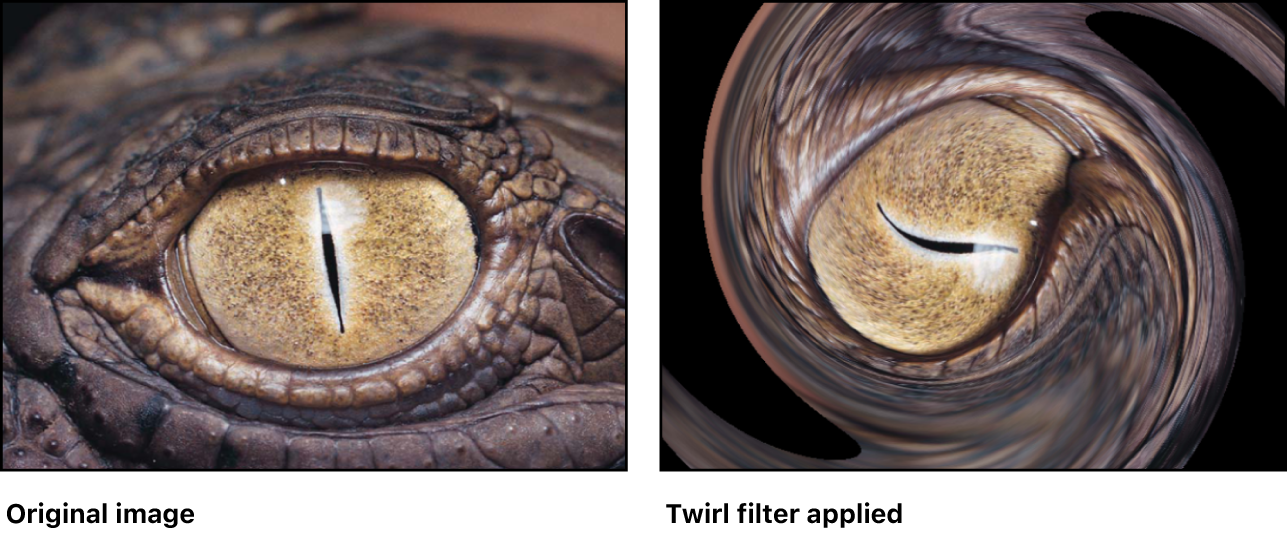 Canvas mit dem Effekt des Filters „Wirbeln“