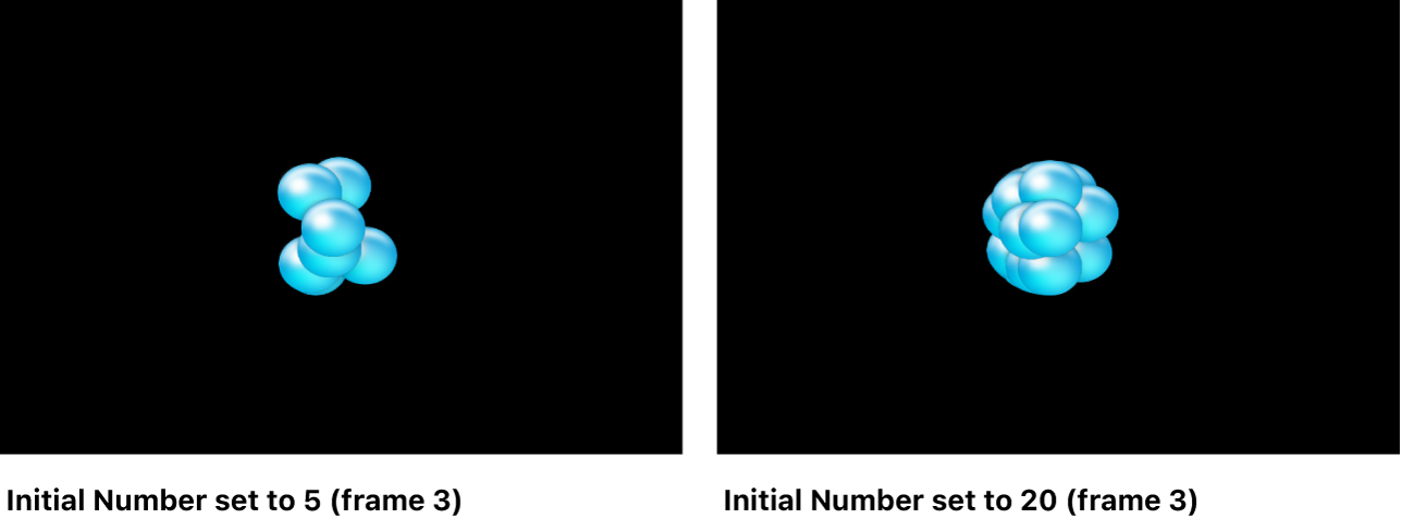 Canvas showing effect of Initial Number setting