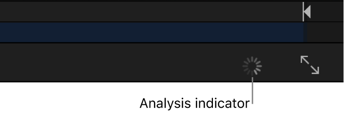 Analysis indicator in the canvas toolbar