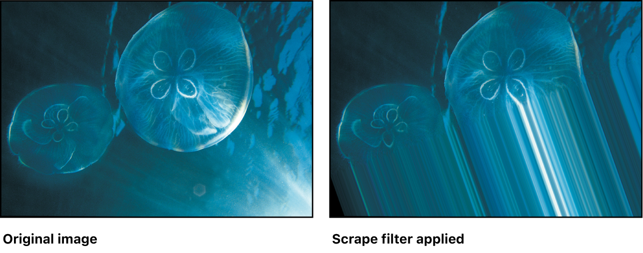 Canvas showing effect of Scrape filter