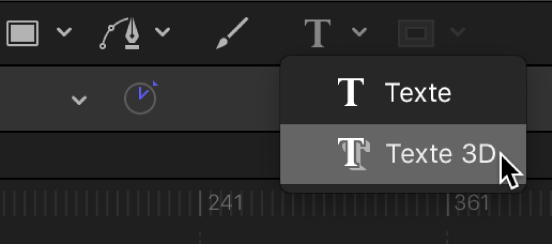 Sélection de l’outil Texte 3D dans la barre d’outils du canevas