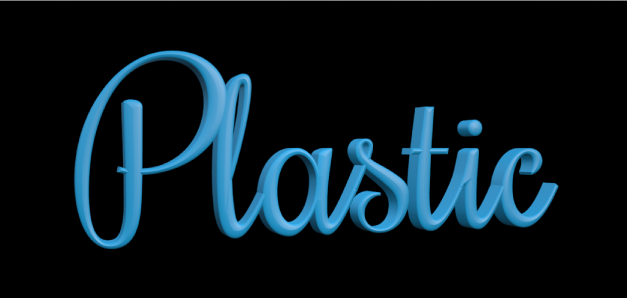 Substance de plastique mat appliquée à du texte 3D dans le canevas