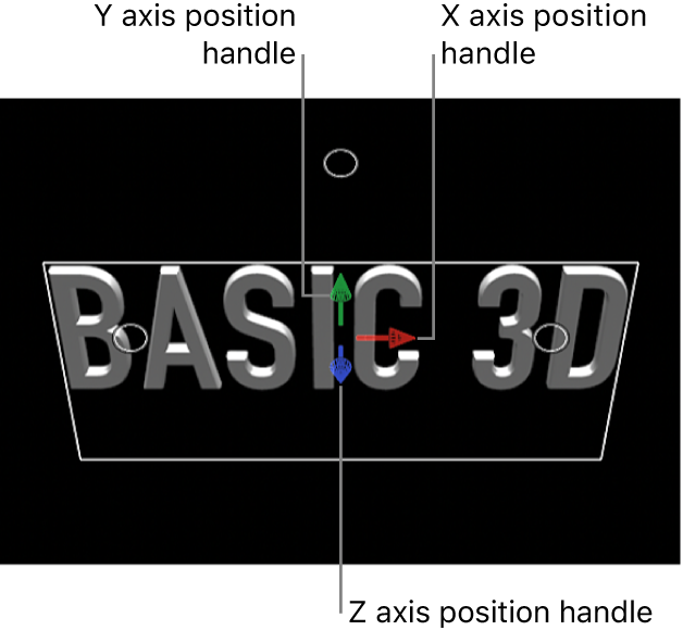 3D 변형 온스크린 컨트롤을 보여주는 캔버스