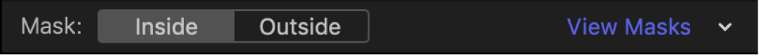 The Inside Mask and Outside Mask buttons in the Color inspector