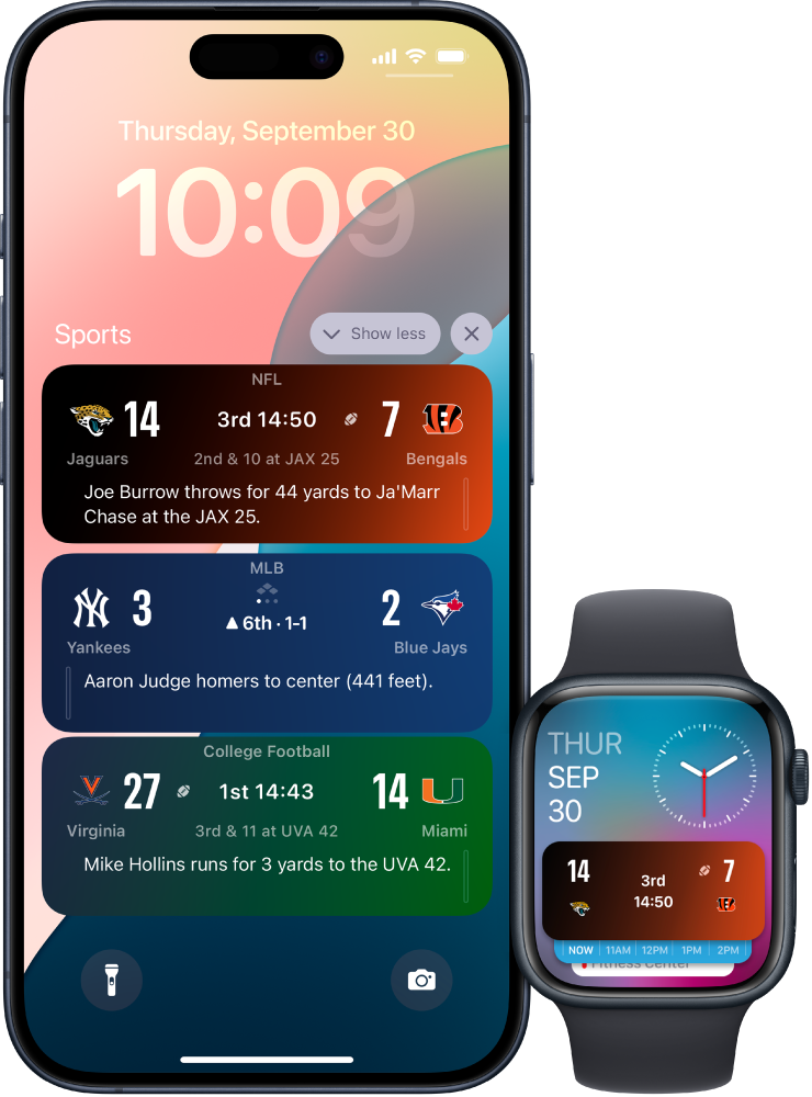 Apple Sports Live Activities alerts on iPhone and Apple Watch