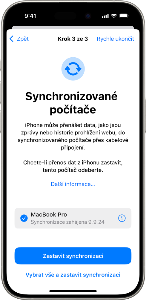 Displej iPhonu s obrazovkou Synchronizované počítače