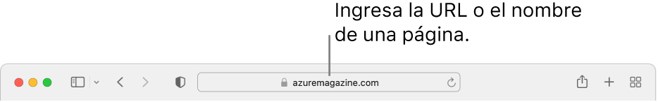 El campo de búsqueda inteligente, ubicado en el centro de la barra de herramientas de Safari.