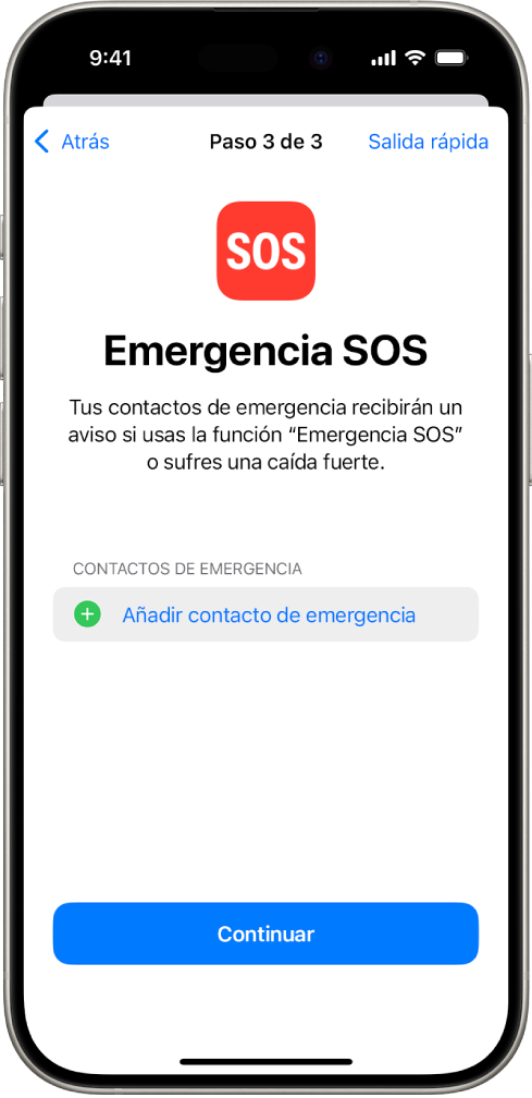 Un iPhone muestra la pantalla de “Emergencia SOS”.