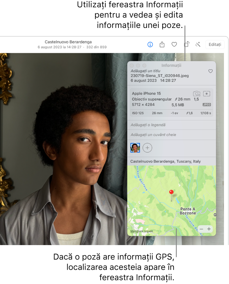 O poză care are afișate informații despre localizare.