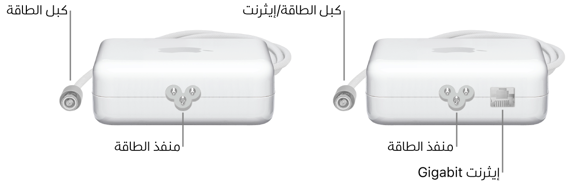 محول طاقة واحد بدون منفذ إيثرنت ومحول طاقة واحد بمنفذ إيثرنت.