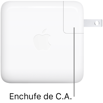 El adaptador de corriente USB-C de 70 W.