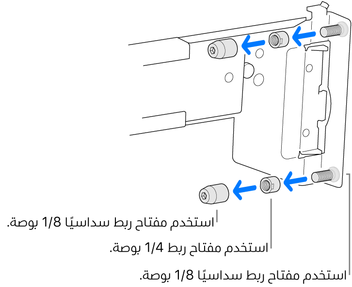 تجميعة قضبان تتلاءم في وحدة الرفوف ذات الأسنان الملولبة.