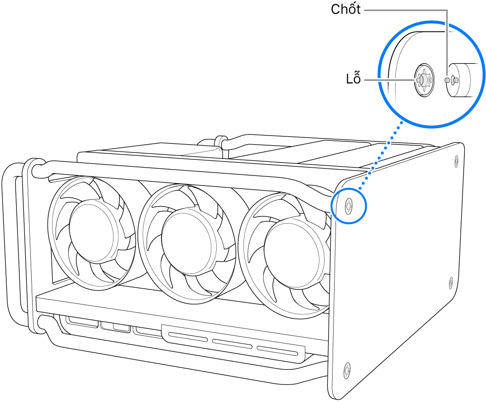 Đang căn chỉnh các chốt với các lỗ.