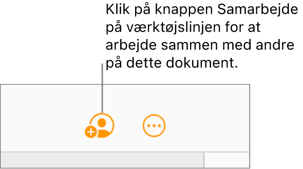 Knappen Samarbejde på værktøjslinjen.