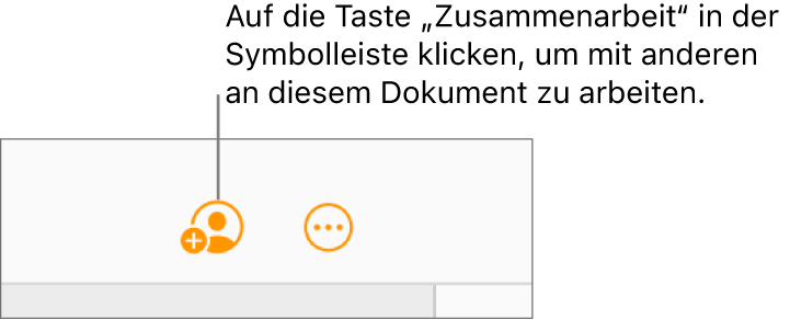 Die Taste „Zusammenarbeit“ in der Symbolleiste.