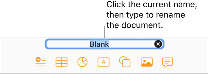 The document name, Blank, selected at the top of an open document.