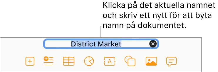 Det aktuella dokumentnamnet Tom layout är markerat högst upp i dokumentet.