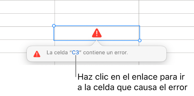 Enlace de error de celda.