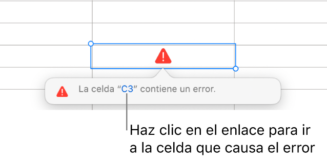 Enlace de error de celda.