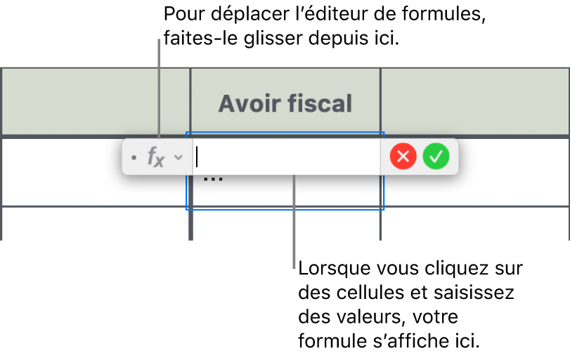 L’éditeur de formules.