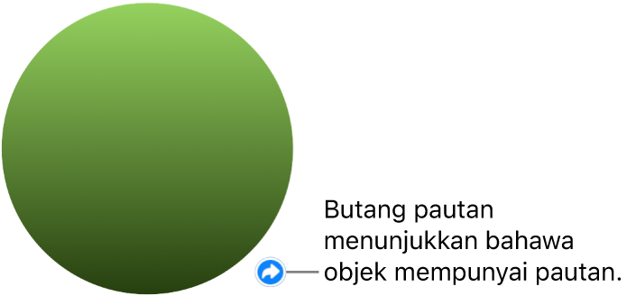 Butang pautan pada bentuk.