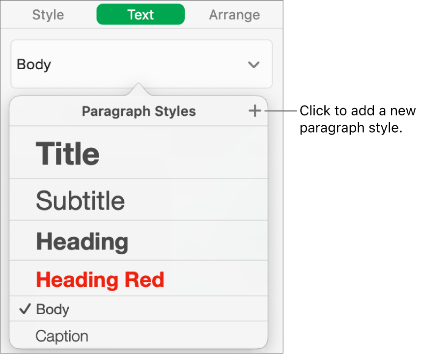 The dialogue for creating a new paragraph style.