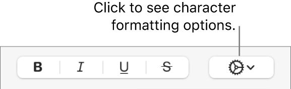 The Advanced Options button next to Bold, Italic, Underline and Strikethrough buttons.