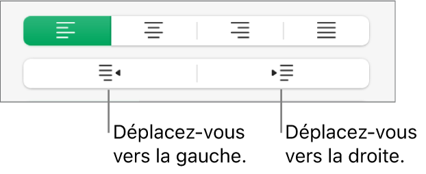 Options d’alignement de paragraphe.