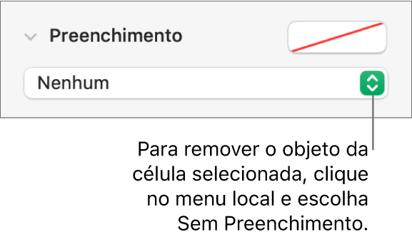 Controle para remover um objeto da célula selecionada.